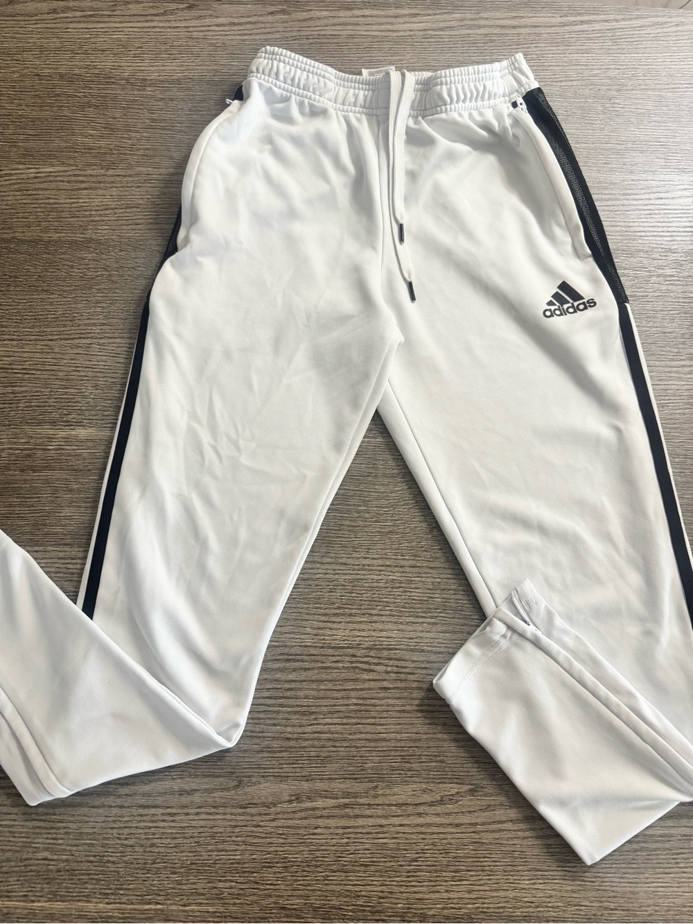 Adidas Aeroready PrimeGreen Men’s track pants Size S white Pockets Drawstrings